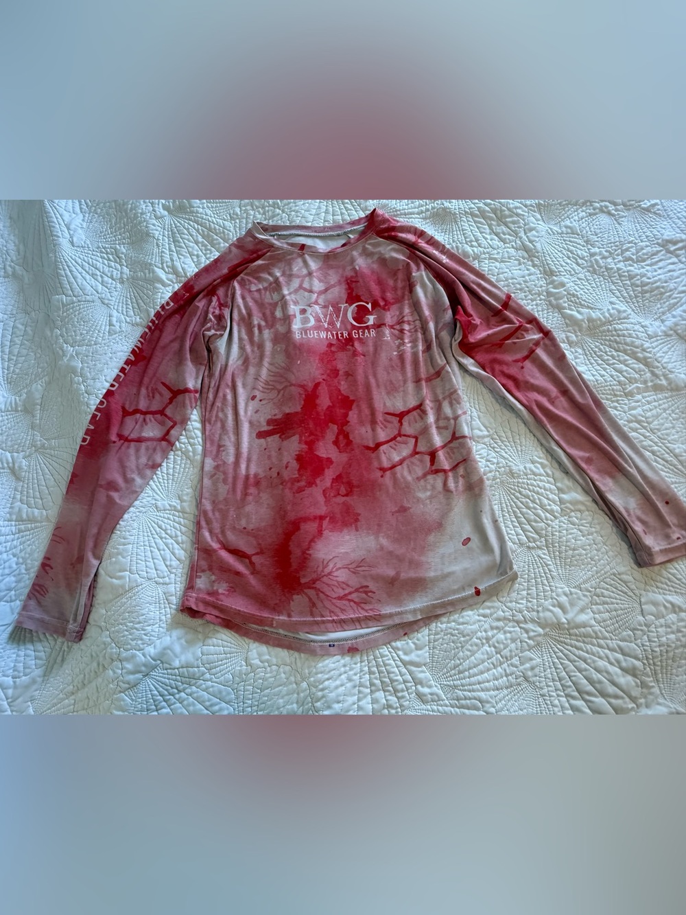 BWG Bluewater Gear Long Sleeve Performance Shirt - Red Tie-Dye
